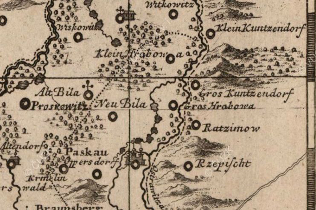 Hrabová na historických mapách – Müllerova mapa Moravy (1716)