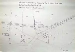 Situační zákres nehody tramvaje a cyklistky z 20. června 1933. Foto: Archiv Vítkovice, a. s.