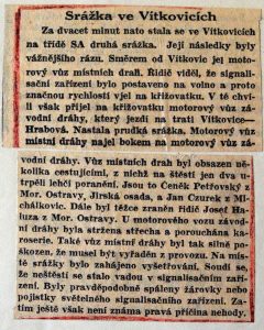 Výstřižek z poledního Českého slova, 12. ledna 1940. Foto: Archiv Vítkovice, a. s.