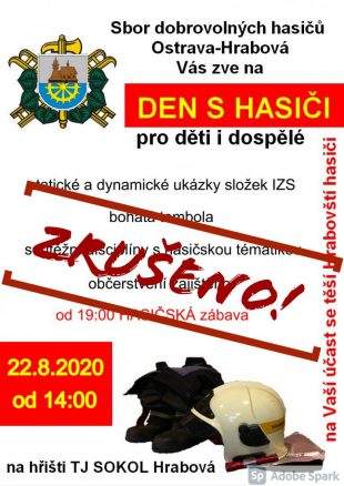 Zrušeno: Den s hasiči – 22.8. 2020