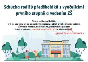 Schůzka rodičů předškoláků – 31.3. 2022