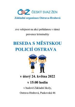 Hrabová: Beseda s Městskou policií Ostrava – 24.5. 2022