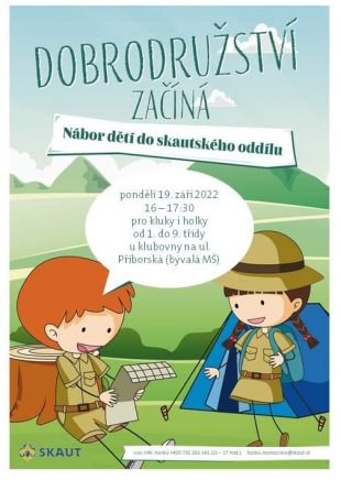 Dobrodružství začíná! Nábor dětí do skautského oddílu v Ostravě-Hrabové – 19.9. 2022