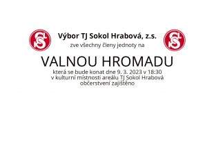 TJ Sokol Hrabová: Pozvánka na valnou hromadu – 9.3. 2023