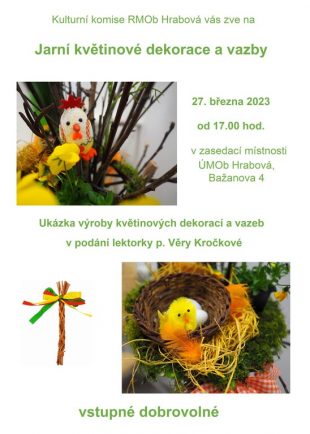 Hrabová: Jarní květinové dekorace a vazby – 27.3. 2023