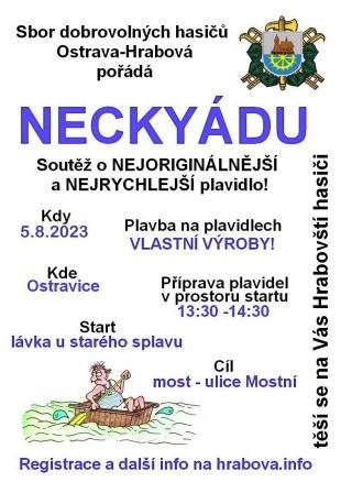 Neckyáda v Hrabové již tuto sobotu 5.8. 2023