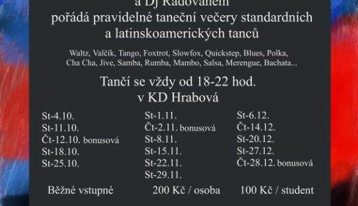Taneční kavárna v Hrabové každou středu