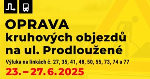Výluka na linkách č. 27, 35, 41, 48, 50, 55, 73, 74 a 77