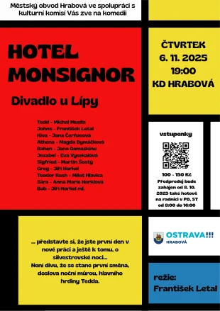 Hrabová: Divadelní představení Hotel Monsignor - 6.11. 2025