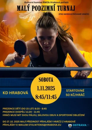 Hrabová: Malý podzimní turnaj ve stolním tenise - 1.11. 2025