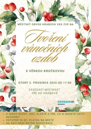 Hrabová: Vánoční tvoření s Věrkou Kročkovou - 2.12. 2025